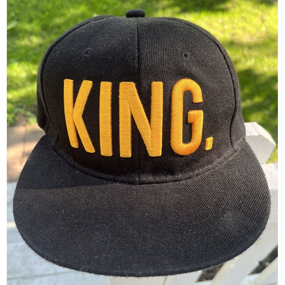 King Hat Cap Snapback Black‎ Gold 3d Embroidered Baseball Couples Hip Hop Style